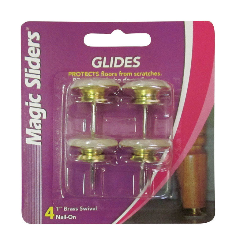 GLIDE NAIL-ON BRS 1" 4PK
