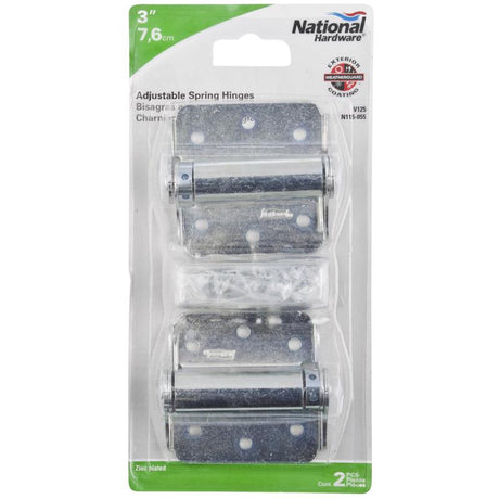 National Hardware 3 in. L Zinc-Plated Adjustable Spring Hinge 2 pk