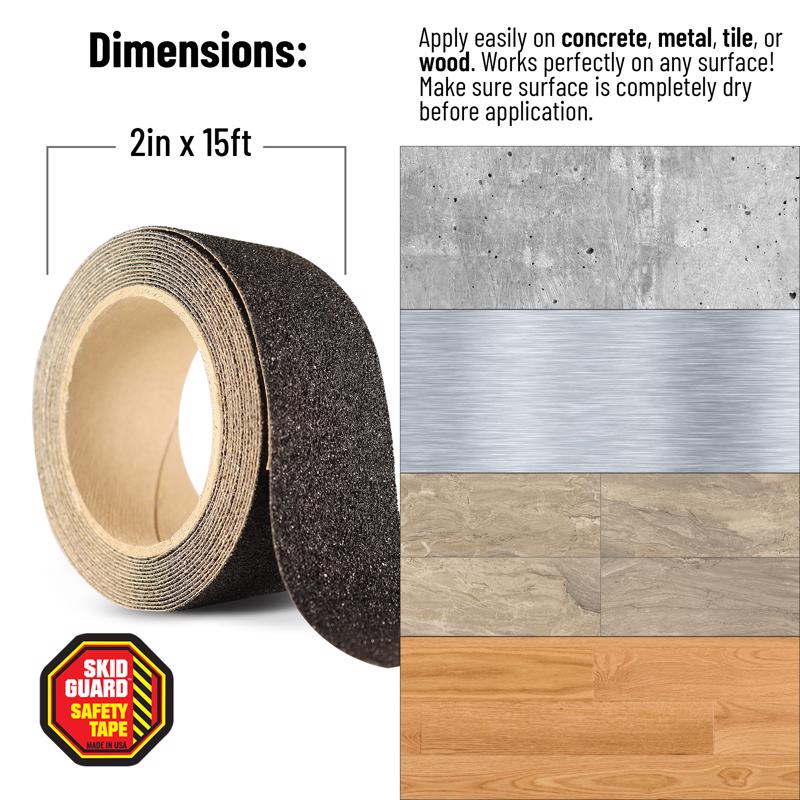 Skid Guard Black Anti-Slip Tape 2 in. W X 15 ft. L 1 pk