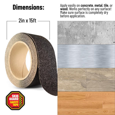 Skid Guard Black Anti-Slip Tape 2 in. W X 15 ft. L 1 pk