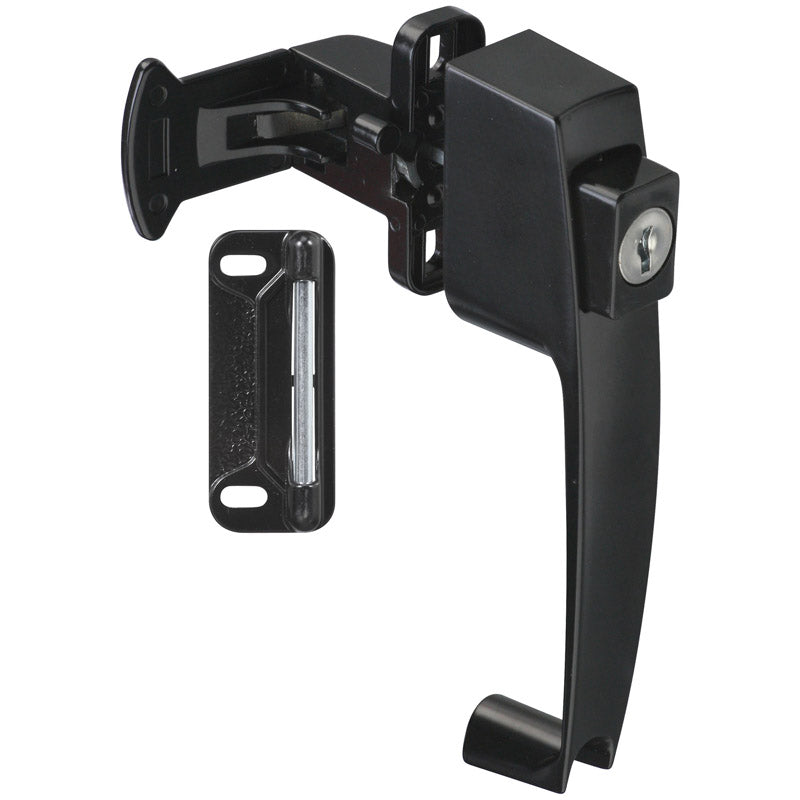 PUSH BTN LATCH W/KEY BLK