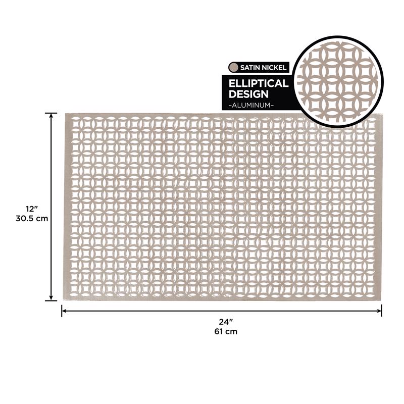 M-D 0.02 in. X 12 in. W X 24 in. L Satin Nickel Aluminum Elliptical Sheet Metal