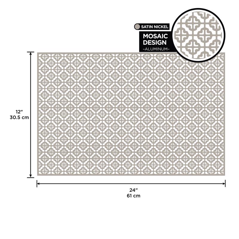 M-D 0.02 in. X 12 in. W X 24 in. L Satin Nickel Aluminum Mosaic Sheet Metal, 3 Pack