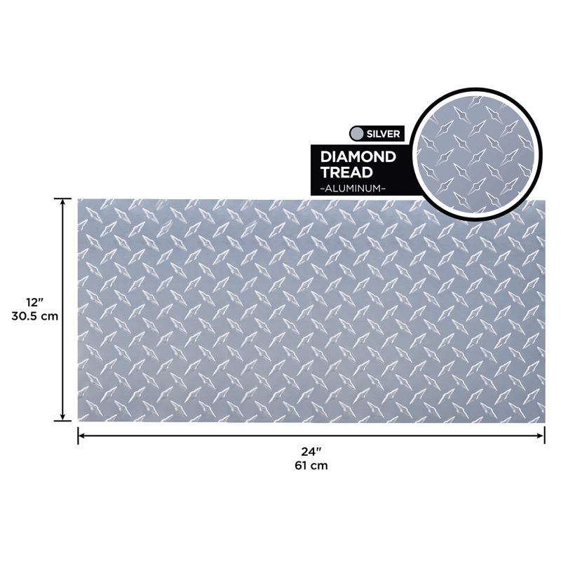 M-D 0.073 in. X 12 in. W X 24 in. L Bright Aluminum Diamond Tread Plate