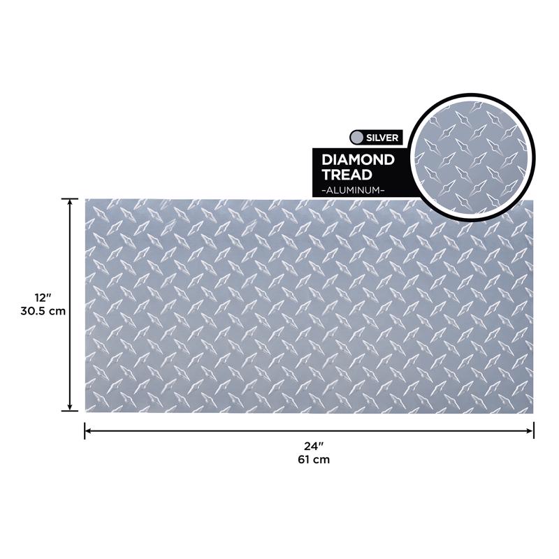 M-D 0.02 in. X 12 in. W X 24 in. L Bright Aluminum Diamond Tread Sheet Metal