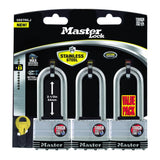 PADLOCK W/KEY 2" SS 3PK