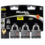 PADLOCK 1-9/16" SS 3PK