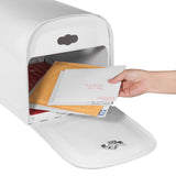 Architectural Mailboxes Oasis Classic Galvanized Steel Post Mount White Mailbox