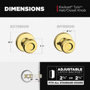 Kwikset Tylo Polished Brass Passage Lockset 1-3/4 in.