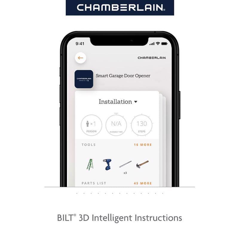 Chamberlain Smart Enabled 0.5 HP Belt Drive WiFi Compatible Smart-Enabled Garage Door Opener