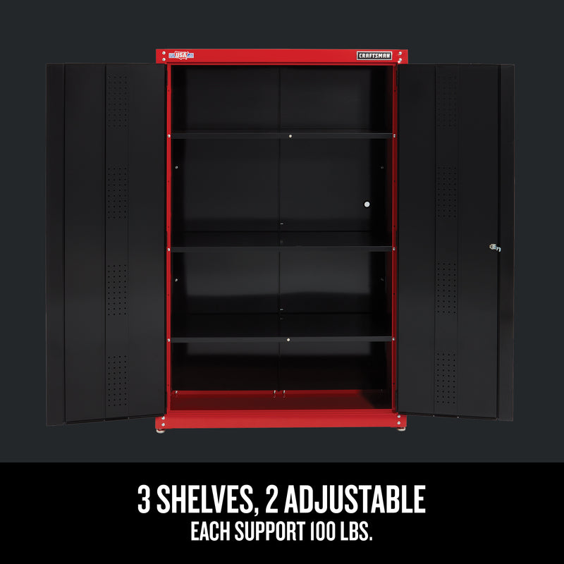 Craftsman 74 in. H X 48 in. W X 18 in. D Black/Red Steel Storage Cabinet