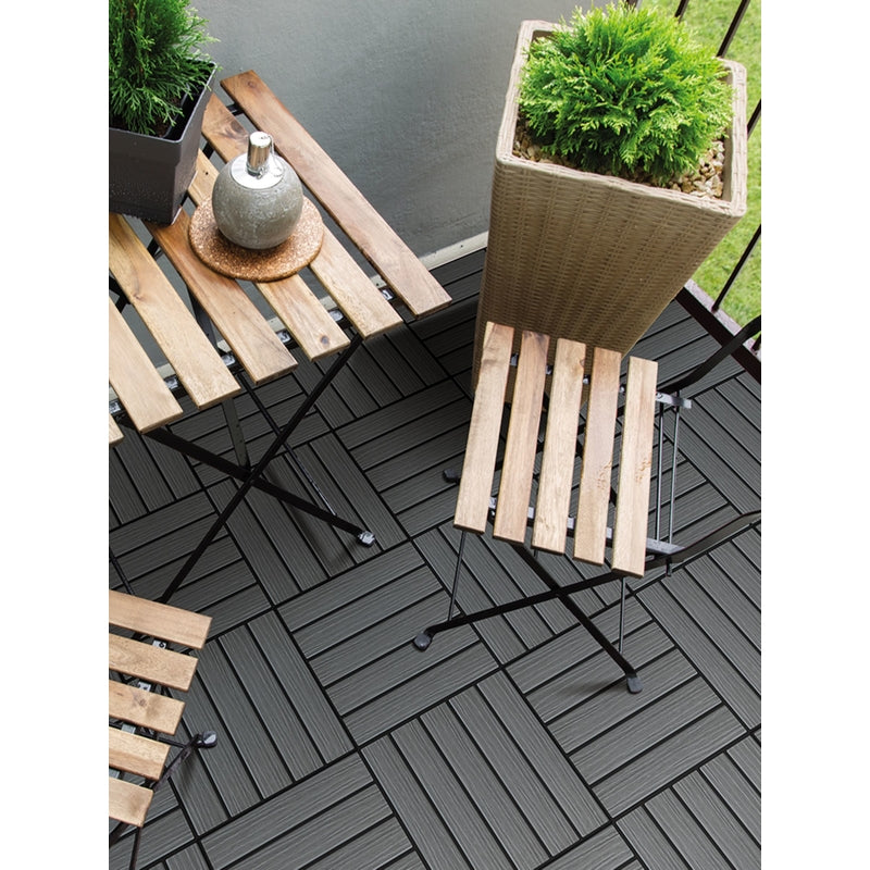 Aura 12 in. W X 12 in. L Driftwood Composite Balcony/Deck Tiles 6 sq ft
