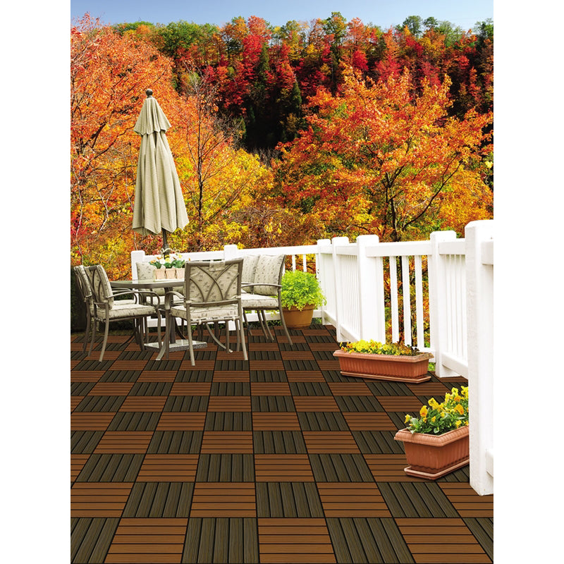 Aura 12 in. W X 12 in. L Walnut Composite Balcony/Deck Tiles 6 sq ft