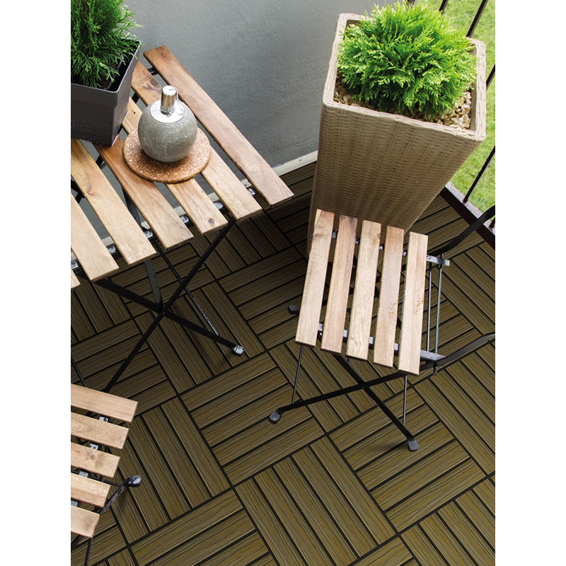 Aura 12 in. W X 12 in. L Walnut Composite Balcony/Deck Tiles 6 sq ft