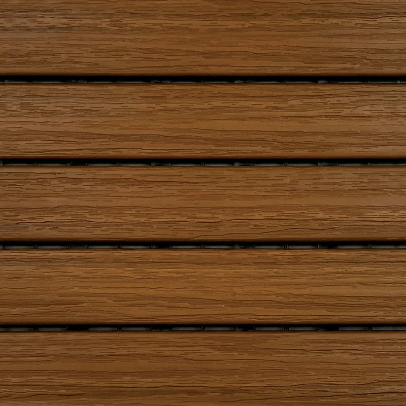 Aura 12 in. W X 12 in. L Honey Teak Composite Balcony/Deck Tiles 6 sq ft