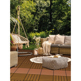 Aura 12 in. W X 12 in. L Honey Teak Composite Balcony/Deck Tiles 6 sq ft