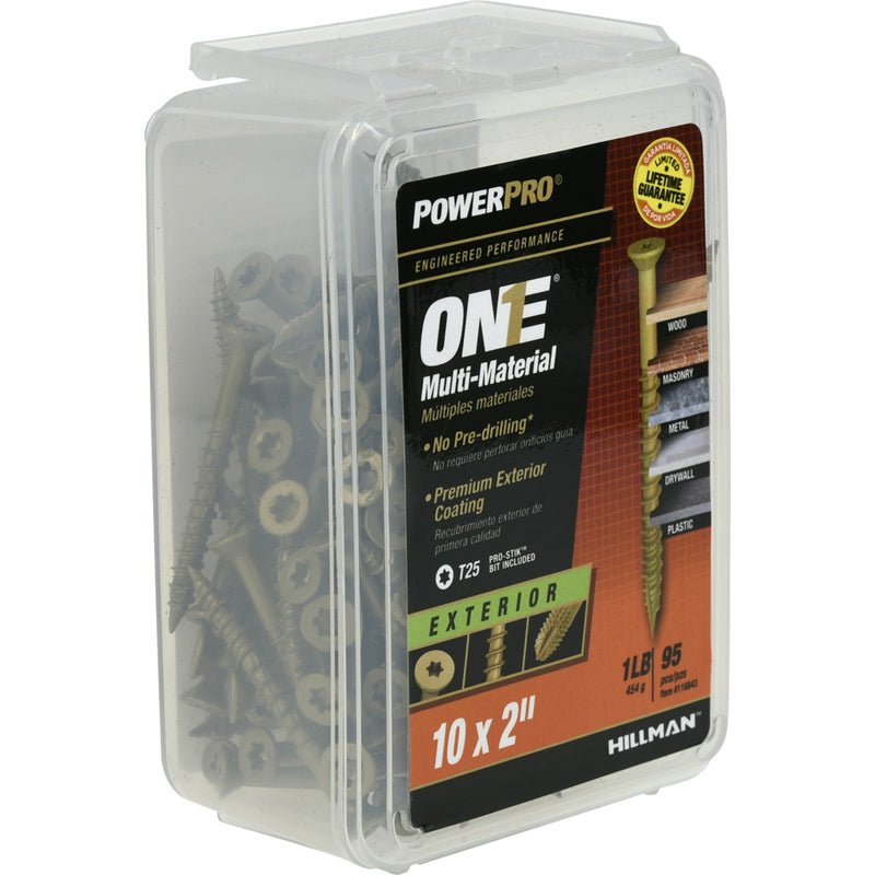 HILLMAN POWERPRO ONE No. 10 X 2 in. L Star Flat Head Multi-Material Screw 1 lb 95 pk