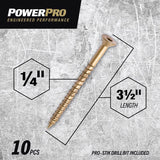 HILLMAN POWERPRO ONE 1/4 in. X 3-1/2 in. L Star Flat Head Multi-Material Screw 10 pk