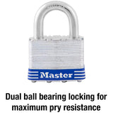 Master Lock 1-1/2 in. H X 2 in. W Laminated Steel 4-Pin Cylinder Padlock
