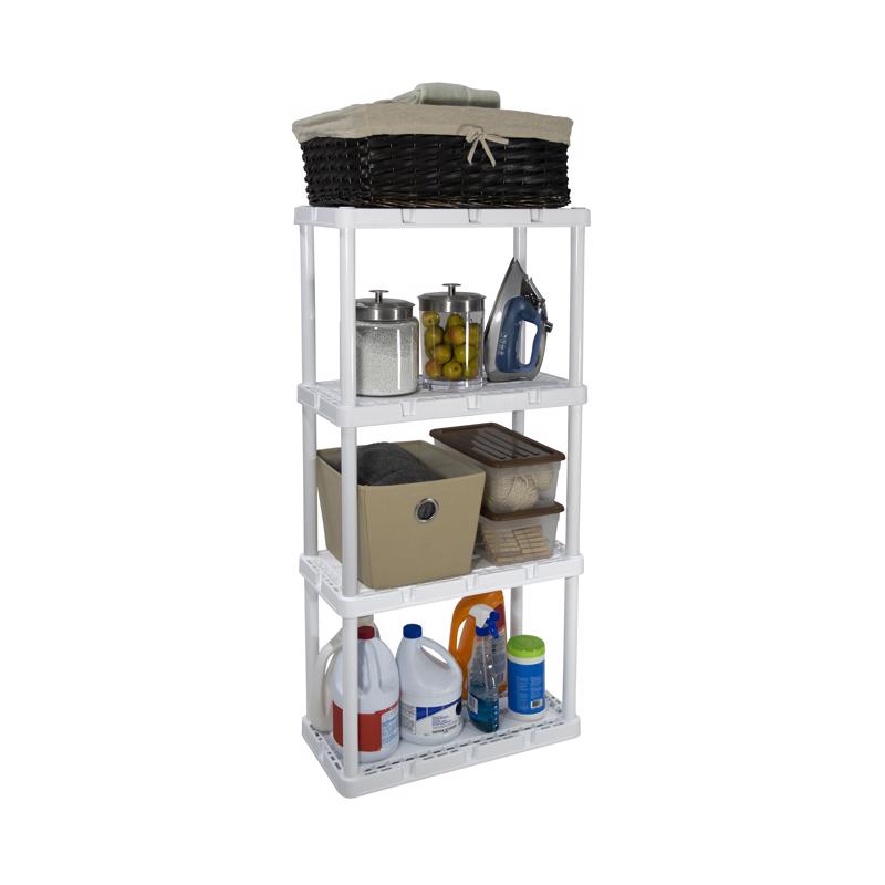 Gracious Living Knect-A-Shelf 48 in. H X 24 in. W X 12 in. D Resin Shelving Unit