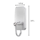 3M Command 1.18 in. L Satin Nickel Silver Adhesive Hook