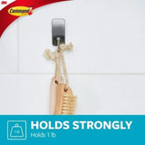 3M Command 1.18 in. L Satin Nickel Silver Adhesive Hook