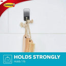 3M Command 1.18 in. L Satin Nickel Silver Adhesive Hook