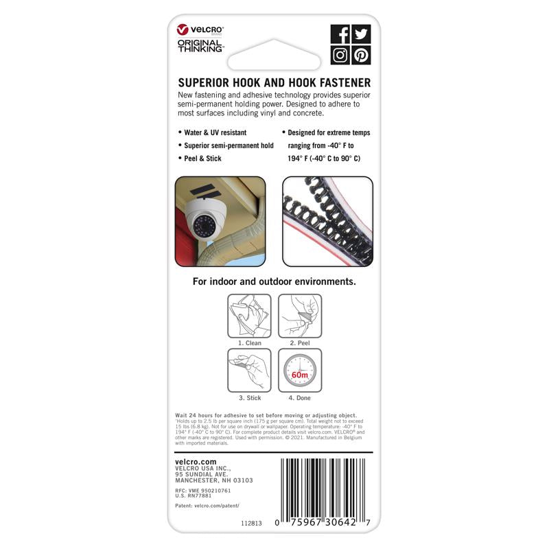 VELCRO Brand ALF-LOK Small Plastic Mounting Square 3 in. L 2 pk