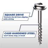 Kreg No. 8 X 2-1/2 in. L Square Pocket-Hole Screw 125 pk