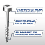 Kreg No. 6 X 1-1/4 in. L Square Pocket-Hole Screw 500 pk