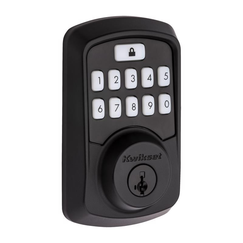 Kwikset Aura Matte Black Metal Bluetooth Keypad Entry Smart Lock