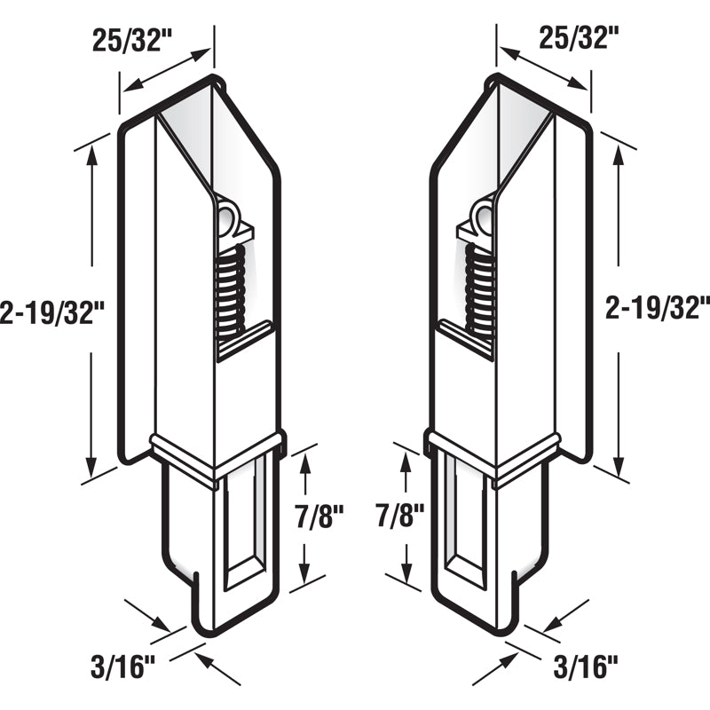 Prime-Line Matte White Plastic Door Guide 1 pk