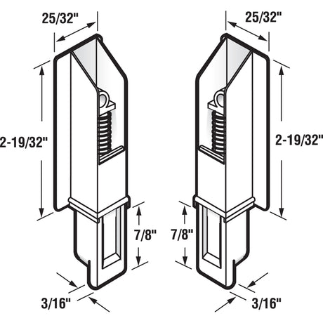 Prime-Line Matte White Plastic Door Guide 1 pk