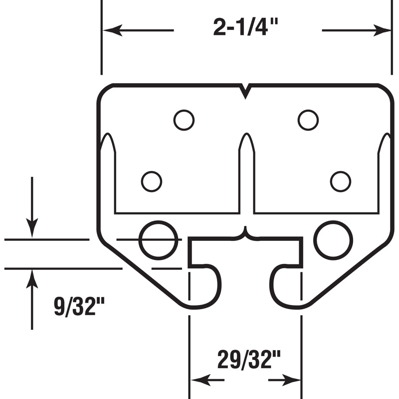 Prime-Line Plastic Center Guide Drawer Track Guide 2 pk