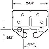 Prime-Line Plastic Center Guide Drawer Track Guide 2 pk