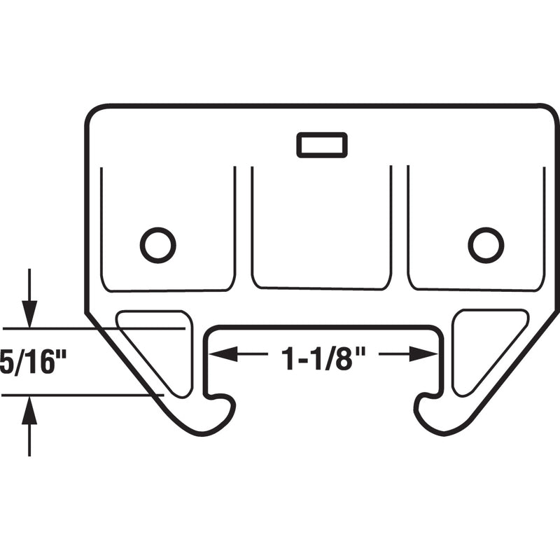 Prime-Line 1-1/8 in. L Plastic Center Guide Drawer Track Guide 1 pk