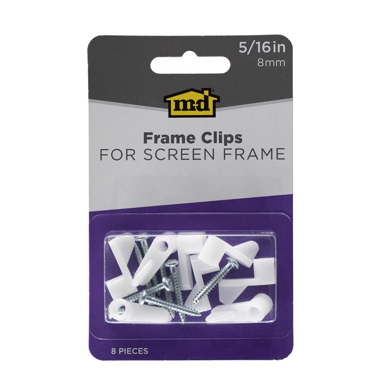 SCRN FRAME CLIP WHTE 8PC