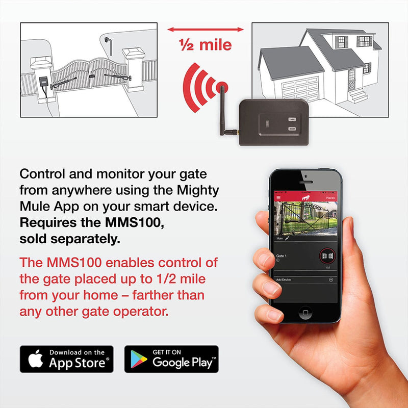 Nice DBA Mighty Mule Gate Openers 12 V Wireless AC Powered Gate Connection System