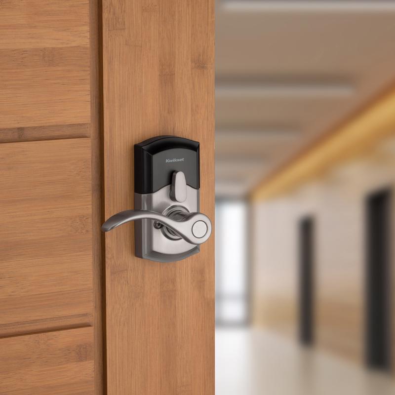 Kwikset SmartKey Satin Nickel Metal Electronic Touch Pad Entry Lever