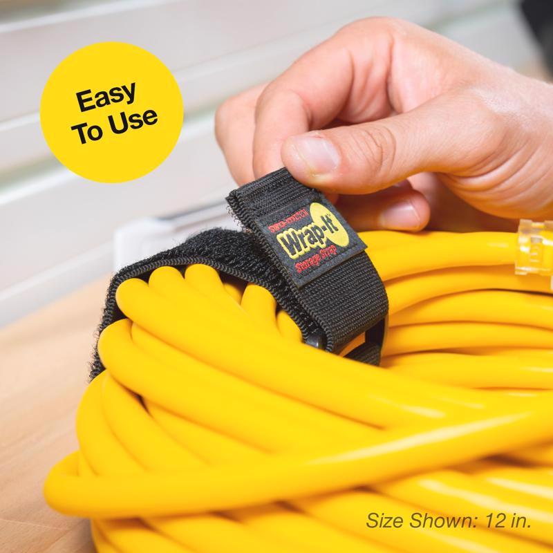 Wrap-It Super Stretch 12 in. L Black Polypropylene Cord Wrap