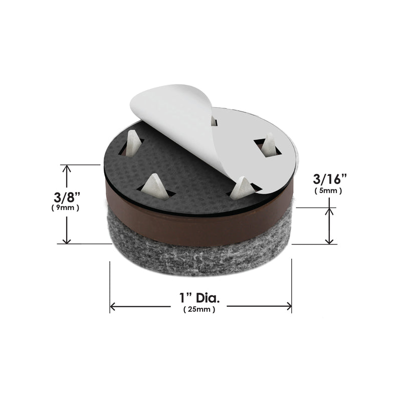 Slipstick GorillaFelt Brown/Gray 1 in. Tap-On Felt Chair Glide 8 pk