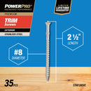 Hillman Power Pro No. 8 X 2-1/2 in. L Star Trim Screws 35 pk