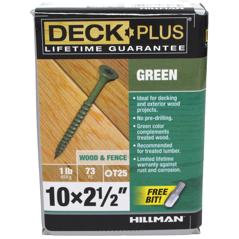 Deck Plus No. 10 X 2-1/2 in. L Green Star Flat Head Exterior Deck Screws 1 lb 1 pk