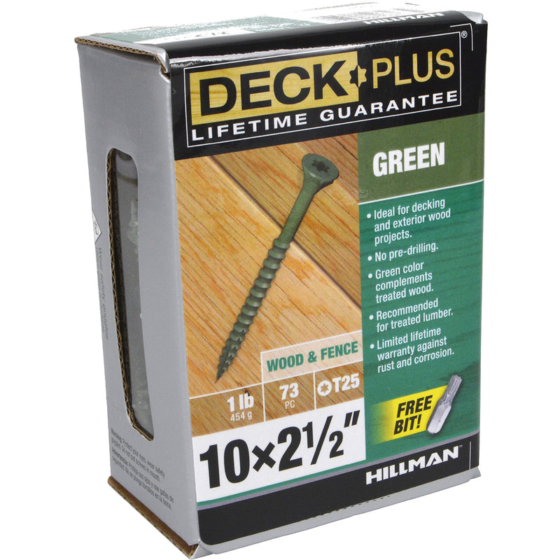 Deck Plus No. 10 X 2-1/2 in. L Green Star Flat Head Exterior Deck Screws 1 lb 1 pk
