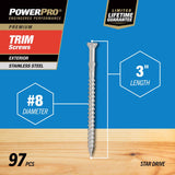 Hillman Power Pro No. 8 X 3 in. L Star Trim Screws 1 lb