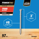 Hillman Power Pro No. 8 X 3 in. L Star Trim Screws 1 lb