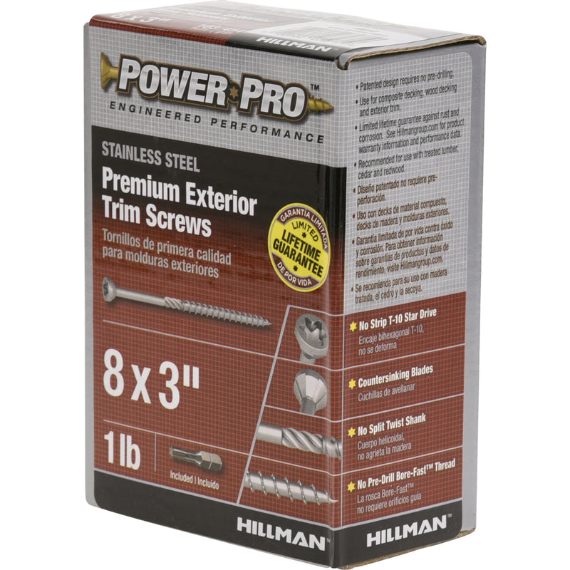 Hillman Power Pro No. 8 X 3 in. L Star Trim Screws 1 lb