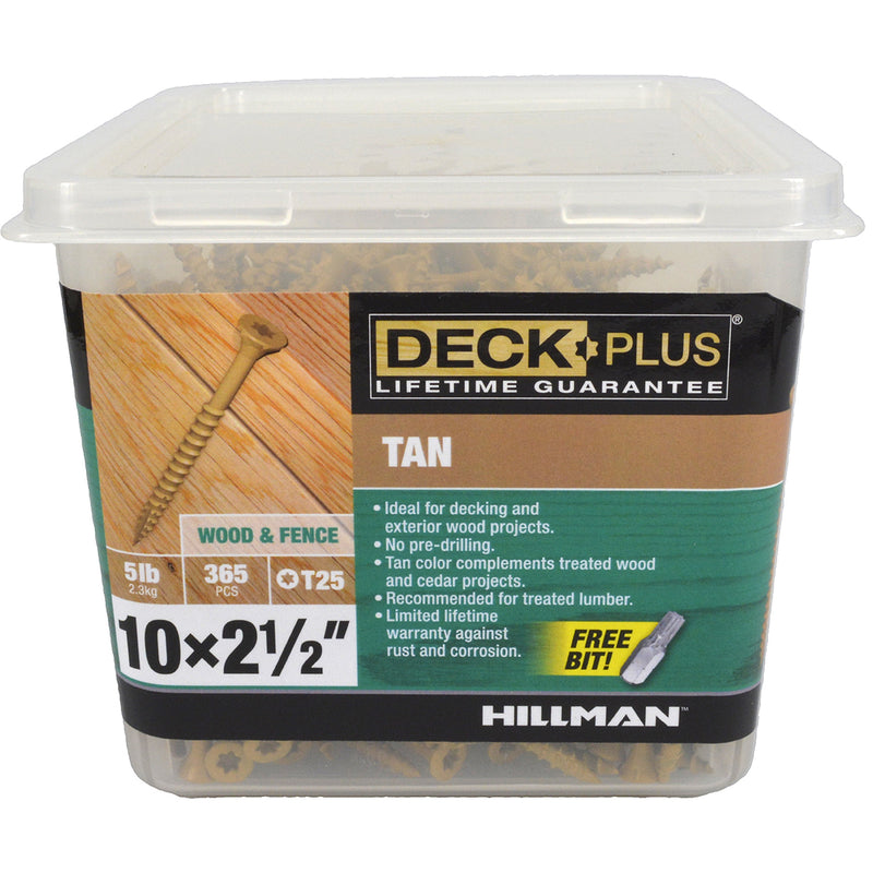 Deck Plus No. 10 X 2-1/2 in. L Tan Star Flat Head Exterior Deck Screws 5 lb