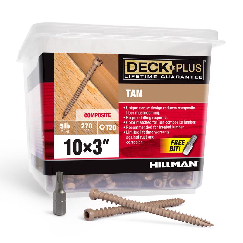 Deck Plus No. 10 X 3 in. L Tan Star Flat Head Composite Deck Screws 5 lb