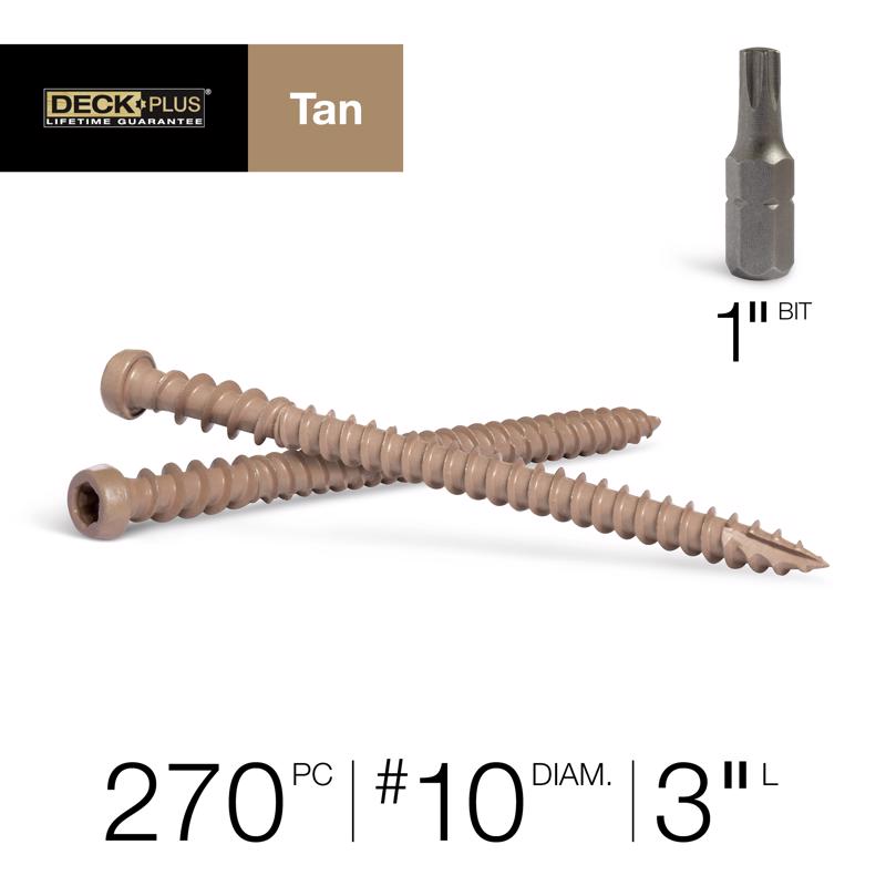 Deck Plus No. 10 X 3 in. L Tan Star Flat Head Composite Deck Screws 5 lb